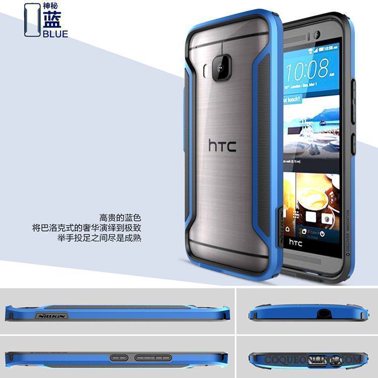 Htc One M9 Coque De Téléphone Or Bleu Protection Téléphone Portable Étui Border