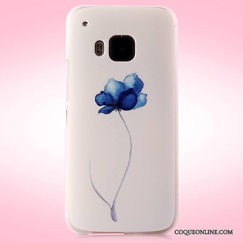 Htc One M9 Rose Coque Peinture Délavé En Daim Étui Difficile Tendance