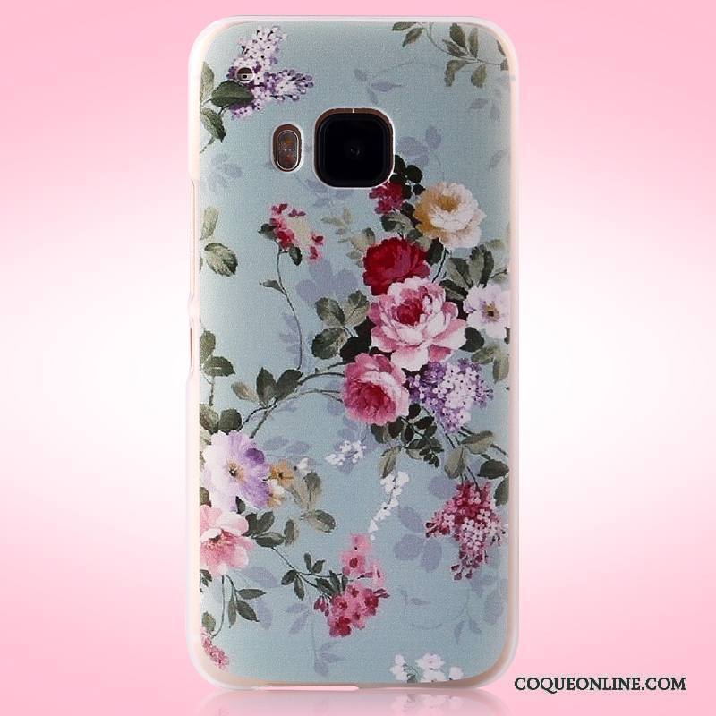 Htc One M9 Rose Coque Peinture Délavé En Daim Étui Difficile Tendance