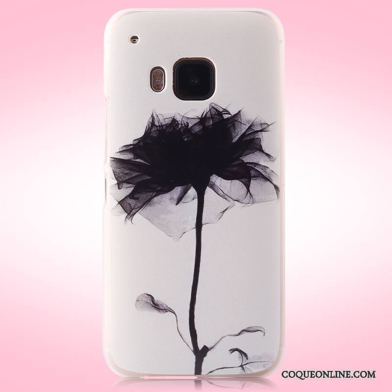 Htc One M9 Rose Coque Peinture Délavé En Daim Étui Difficile Tendance