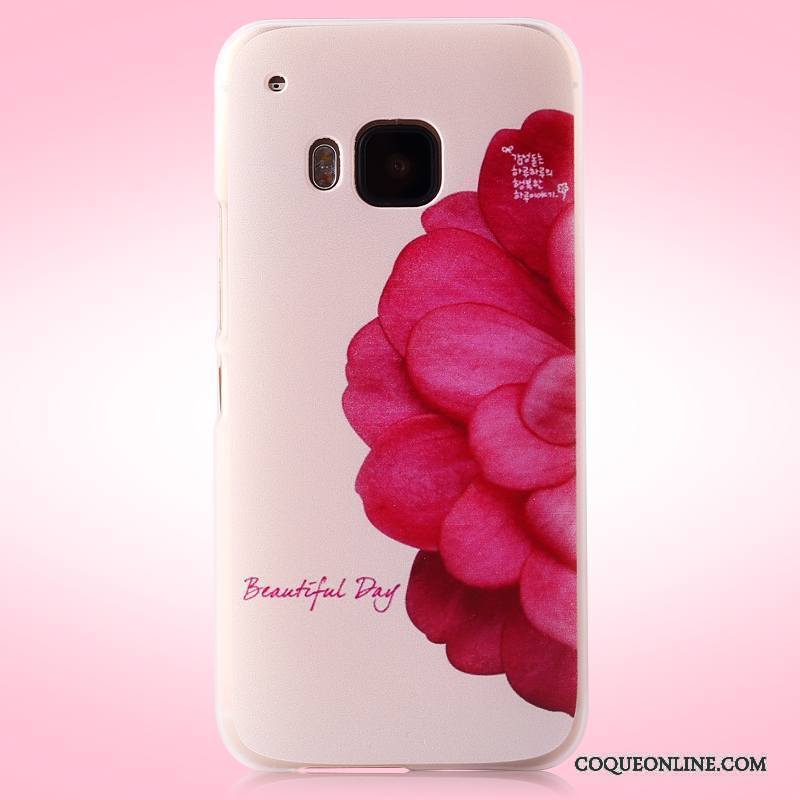 Htc One M9 Rose Coque Peinture Délavé En Daim Étui Difficile Tendance