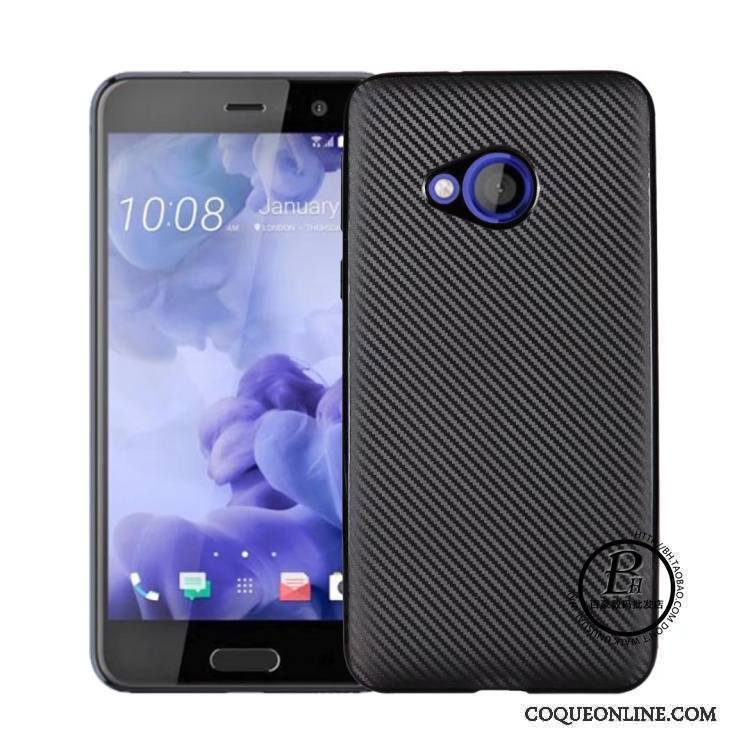 Htc U Play Fibre Protection Modèle Fleurie Noir Coque Étui Silicone