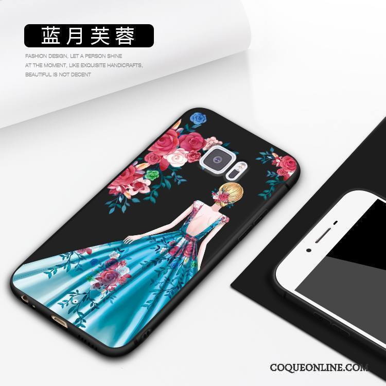 Htc U Ultra Charmant Noir Dessin Animé Peinture Coque Protection Étui