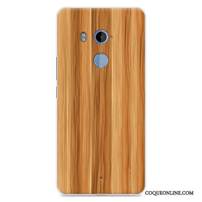 Htc U11+ Blanc Protection Coque De Téléphone Étui Fluide Doux Grain De Bois Peinture