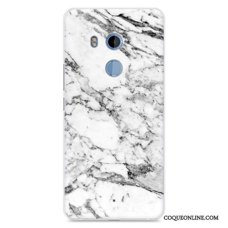 Htc U11+ Blanc Protection Coque De Téléphone Étui Fluide Doux Grain De Bois Peinture