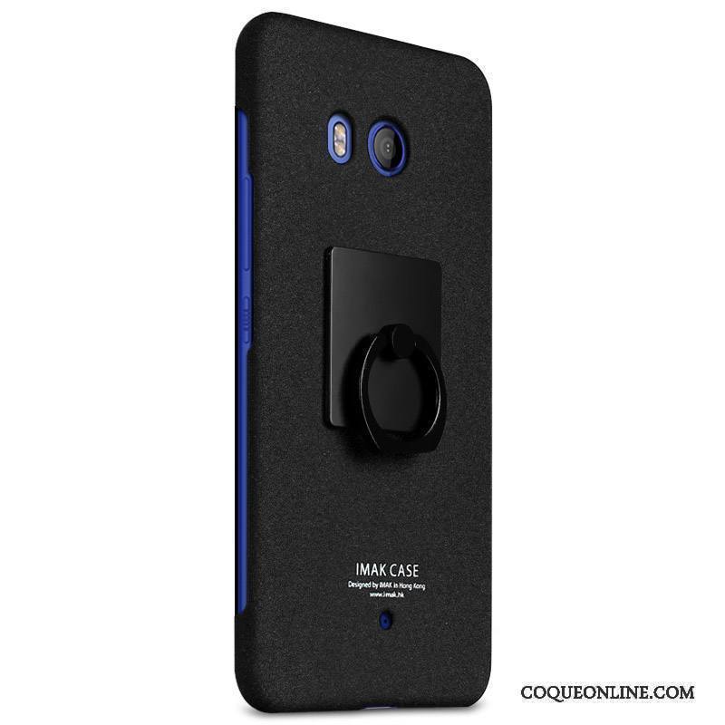 Htc U11+ Coque De Téléphone Délavé En Daim Protection Noir Étui Téléphone Portable Légère