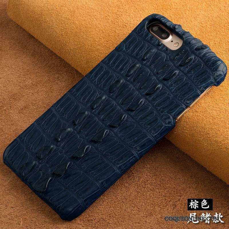 Htc U11 Coque Naturel Personnalisé Crocodile Bleu Incassable Cuir Véritable Luxe