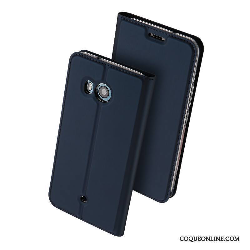 Htc U11+ Coque Protection Business Or Bleu Étui Légères Étui En Cuir