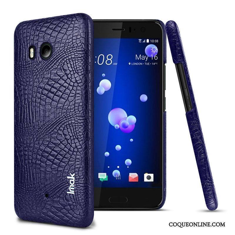 Htc U11+ Incassable Protection Téléphone Portable Cuir Étui Coque Bleu