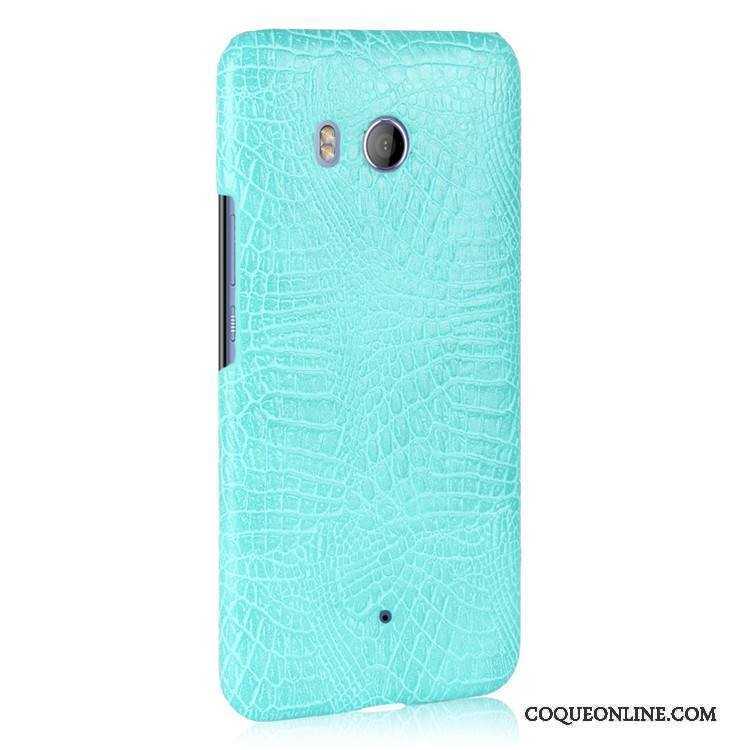 Htc U11 Jaune Étui Vintage Coque Difficile Crocodile Légères