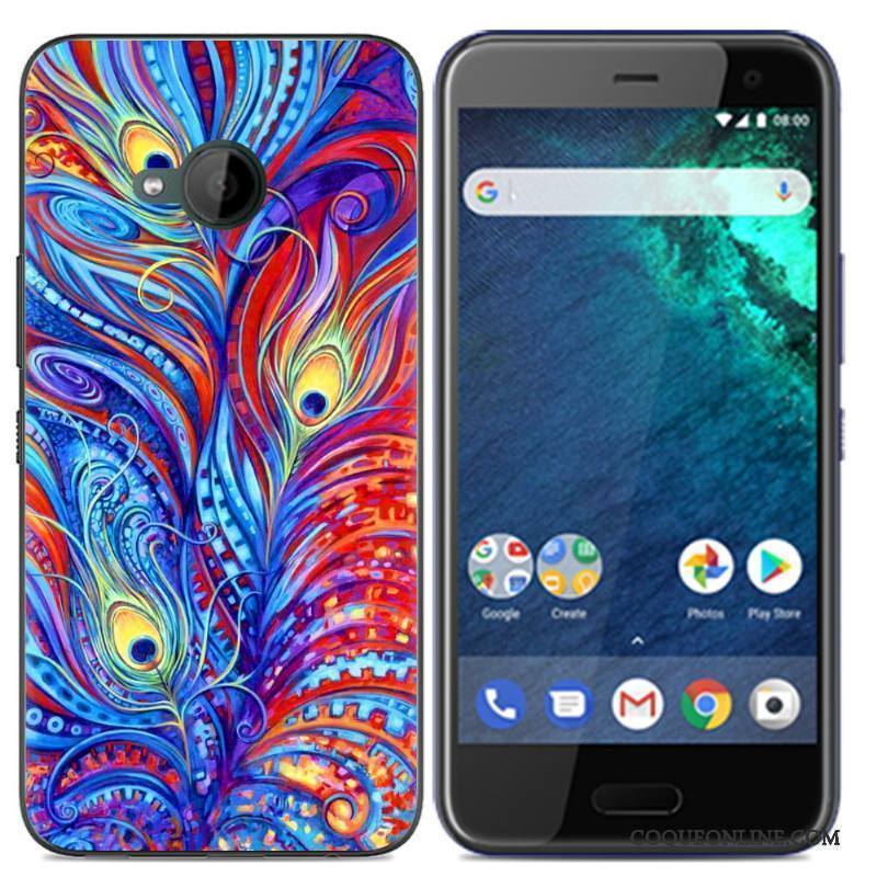 Htc U11 Life Chaud Peinture Fluide Doux Nouveau Noir Tendance Coque De Téléphone