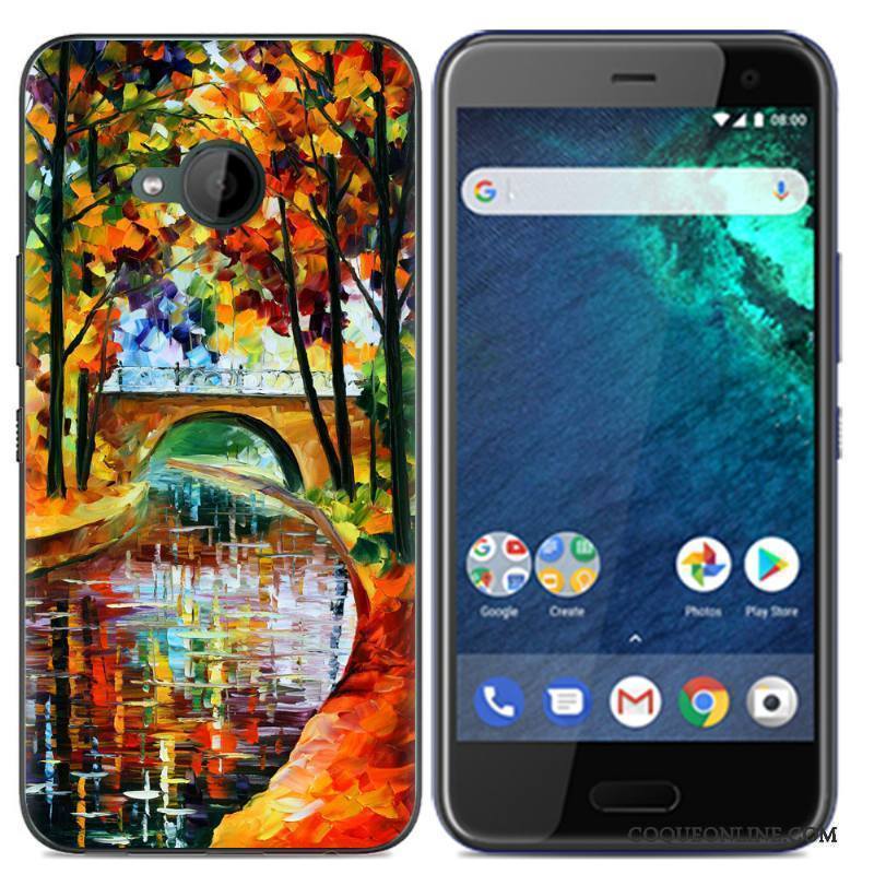 Htc U11 Life Chaud Peinture Fluide Doux Nouveau Noir Tendance Coque De Téléphone