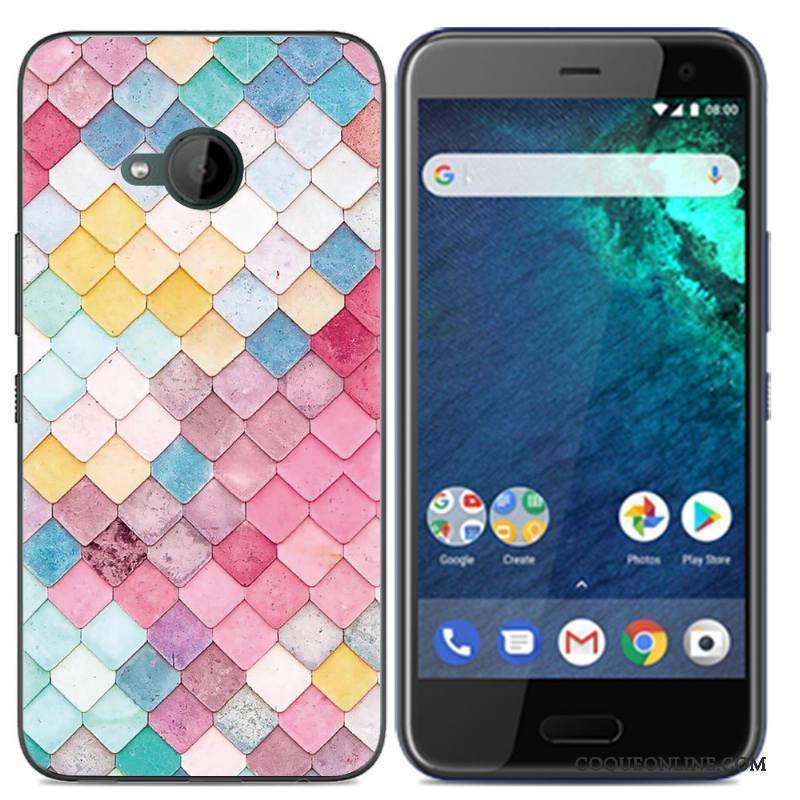 Htc U11 Life Chaud Peinture Fluide Doux Nouveau Noir Tendance Coque De Téléphone