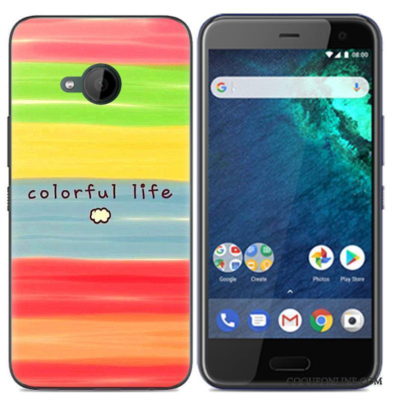 Htc U11 Life Chaud Peinture Fluide Doux Nouveau Noir Tendance Coque De Téléphone