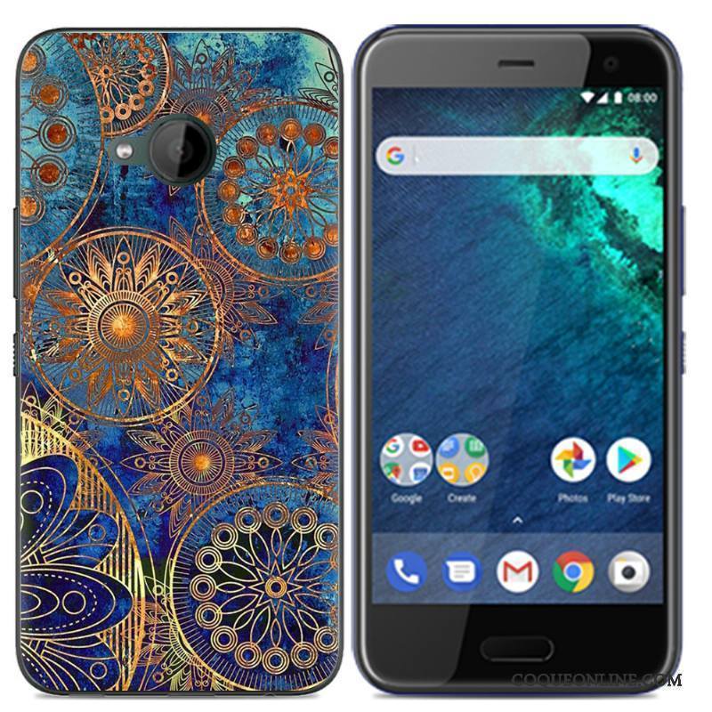 Htc U11 Life Chaud Peinture Fluide Doux Nouveau Noir Tendance Coque De Téléphone