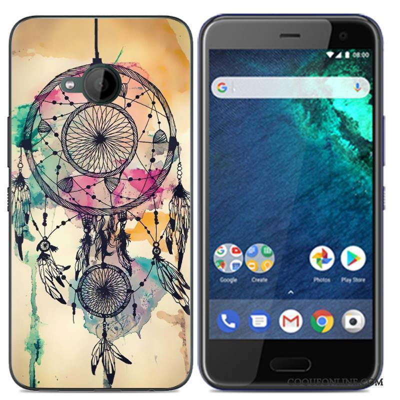 Htc U11 Life Chaud Peinture Fluide Doux Nouveau Noir Tendance Coque De Téléphone