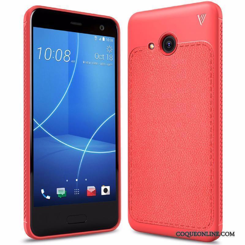 Htc U11 Life Téléphone Portable Étui Protection Fluide Doux Rouge Coque De Téléphone