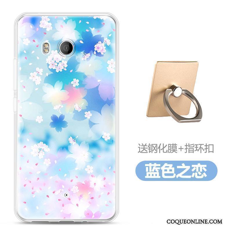 Htc U11 Peinture Dessin Animé Coque De Téléphone Créatif Bleu Fluide Doux Étui