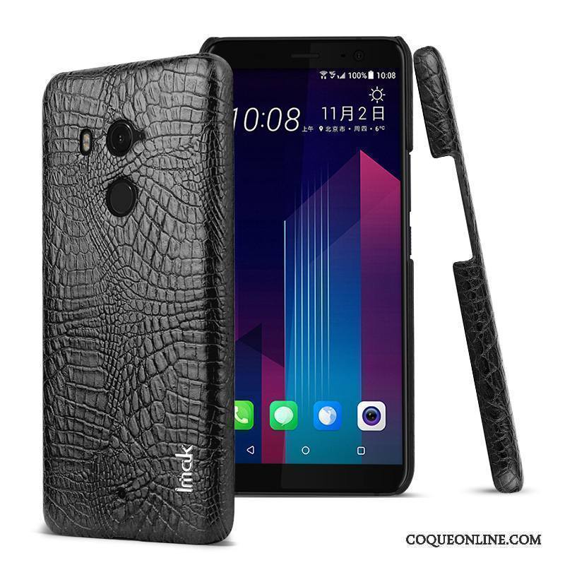 Htc U11 Protection Coque Téléphone Portable Étui Bleu Crocodile Modèle Cuir