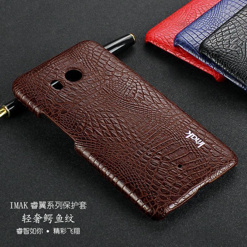 Htc U11+ Protection Crocodile Modèle Incassable Coque De Téléphone Créatif Étui Noir