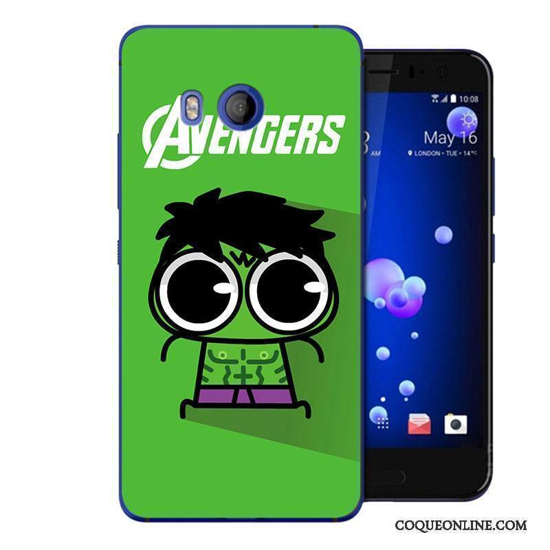 Htc U11 Tendance Dessin Animé Fluide Doux Coque De Téléphone Silicone Personnalité Vert