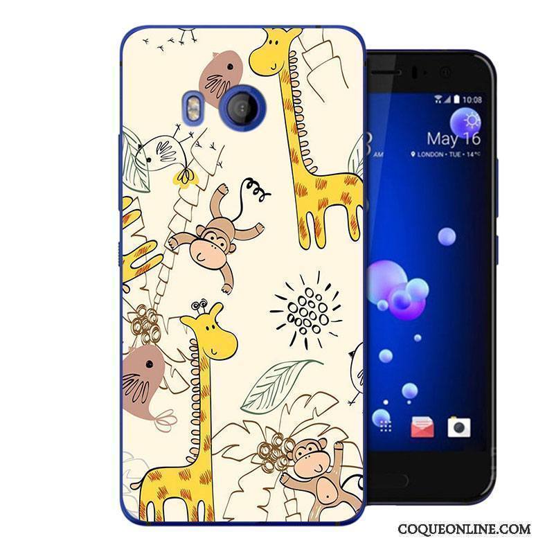 Htc U11 Tendance Dessin Animé Fluide Doux Coque De Téléphone Silicone Personnalité Vert