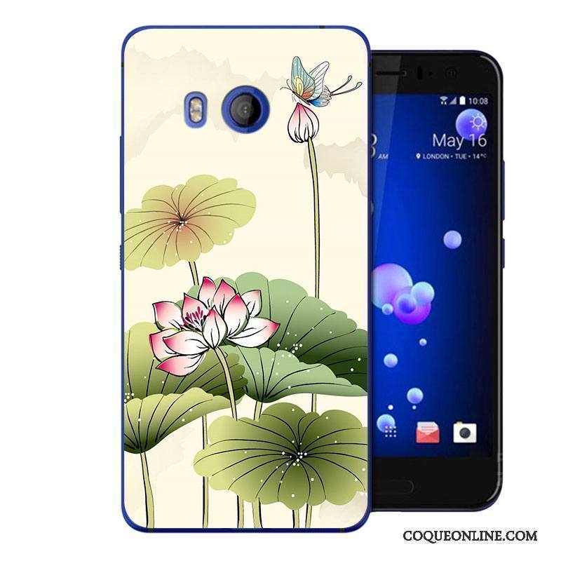 Htc U11 Tendance Dessin Animé Fluide Doux Coque De Téléphone Silicone Personnalité Vert