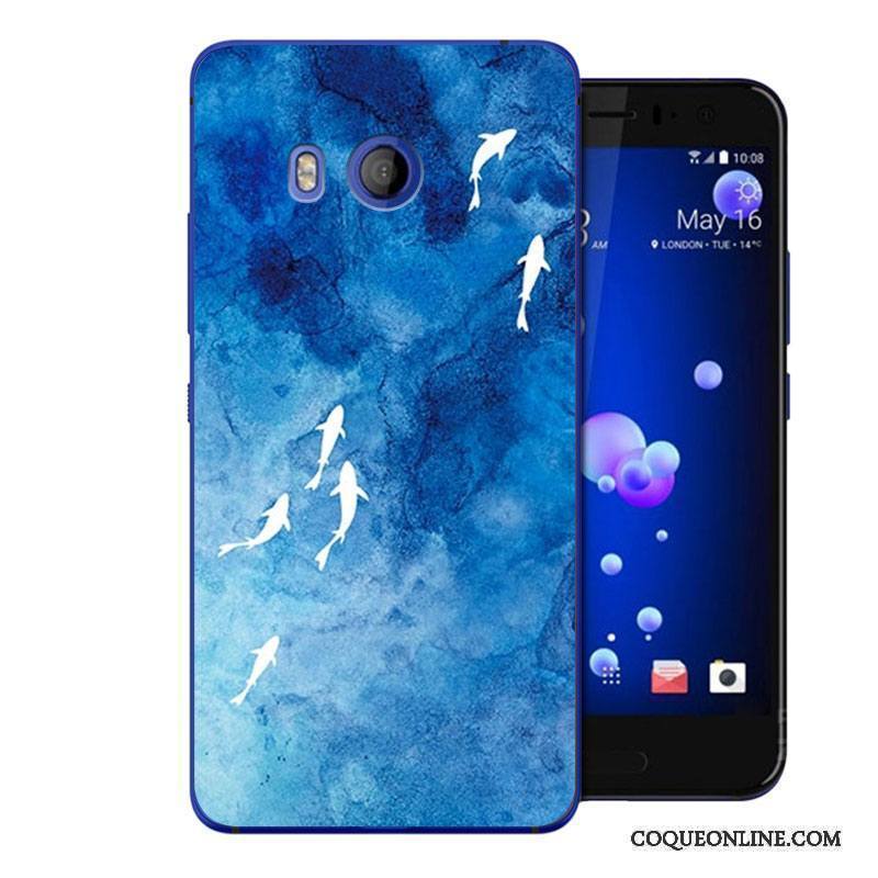 Htc U11 Tendance Dessin Animé Fluide Doux Coque De Téléphone Silicone Personnalité Vert