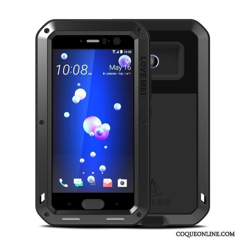 Htc U11 Trois Défenses Protection Étui Incassable Coque Métal Résistant Aux Rayures