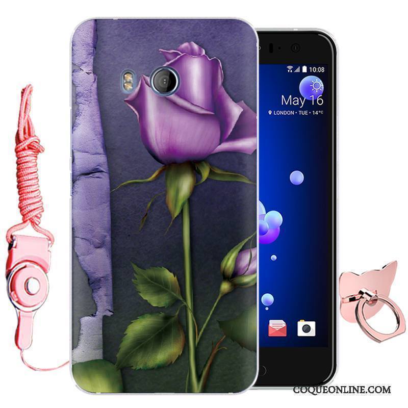 Htc U11 Téléphone Portable Silicone Fluide Doux Coque De Téléphone Étui Tout Compris Bleu