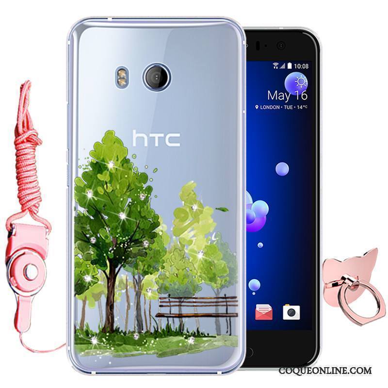 Htc U11 Téléphone Portable Silicone Fluide Doux Coque De Téléphone Étui Tout Compris Bleu