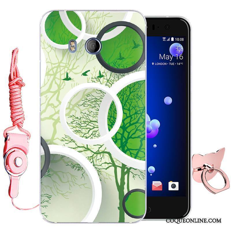 Htc U11 Téléphone Portable Silicone Fluide Doux Coque De Téléphone Étui Tout Compris Bleu