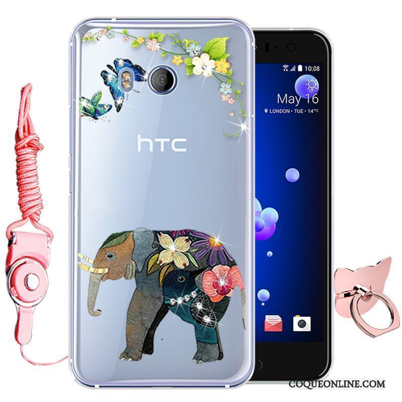 Htc U11 Téléphone Portable Silicone Fluide Doux Coque De Téléphone Étui Tout Compris Bleu