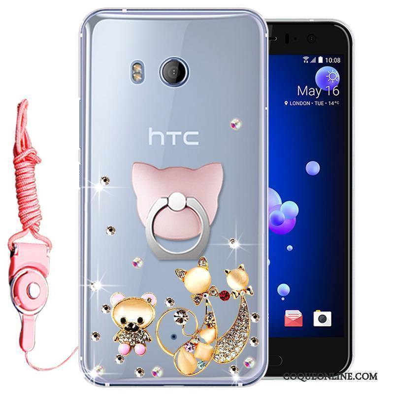 Htc U11 Téléphone Portable Silicone Strass Incassable Étui Coque Protection