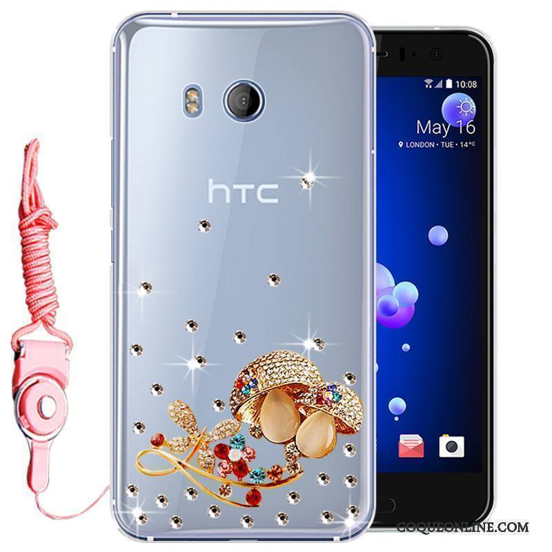 Htc U11 Téléphone Portable Silicone Strass Incassable Étui Coque Protection