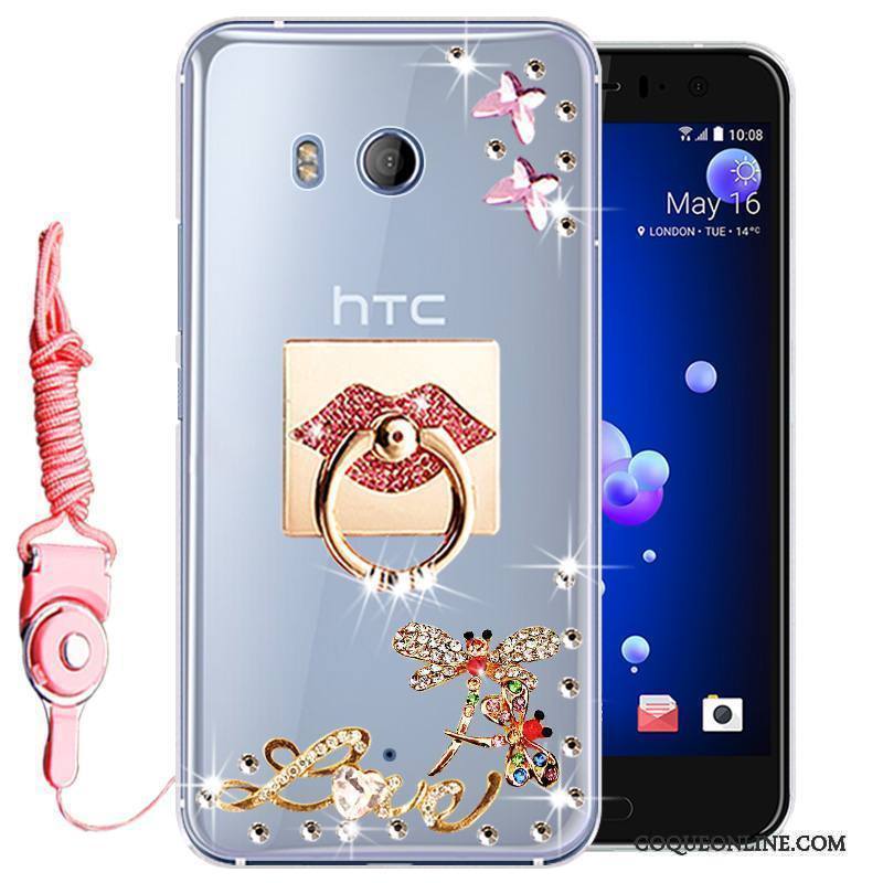 Htc U11 Téléphone Portable Silicone Strass Incassable Étui Coque Protection