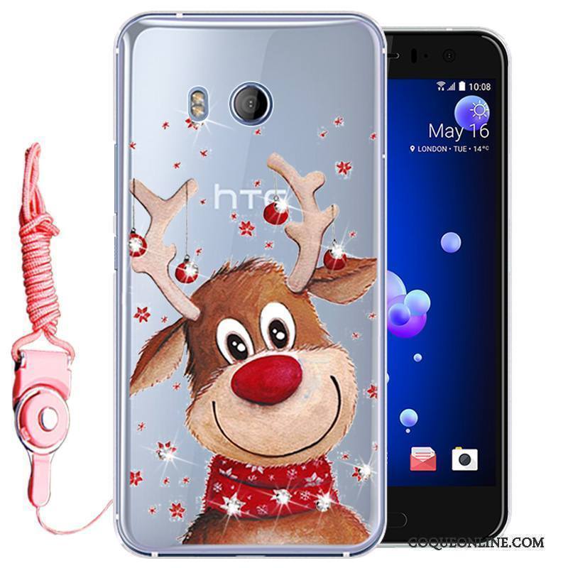 Htc U11 Téléphone Portable Silicone Strass Incassable Étui Coque Protection