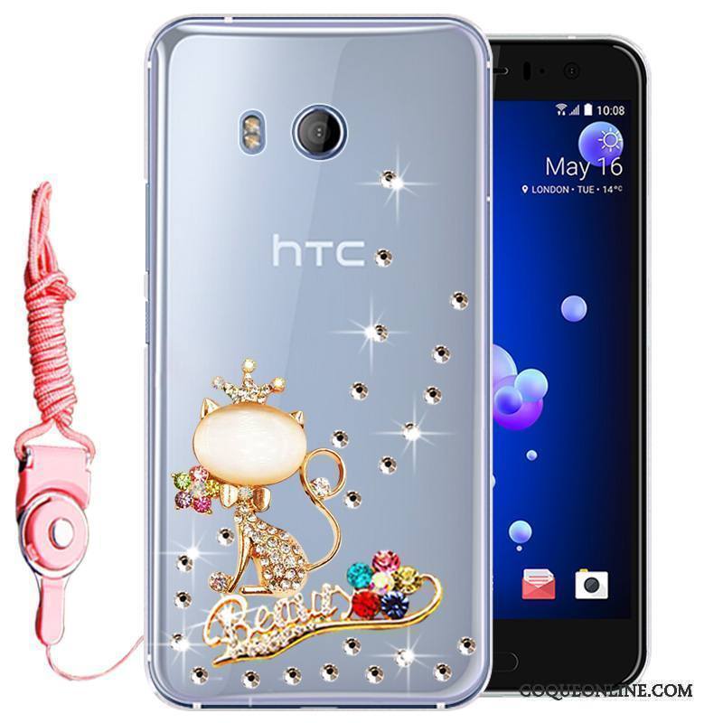 Htc U11 Téléphone Portable Silicone Strass Incassable Étui Coque Protection