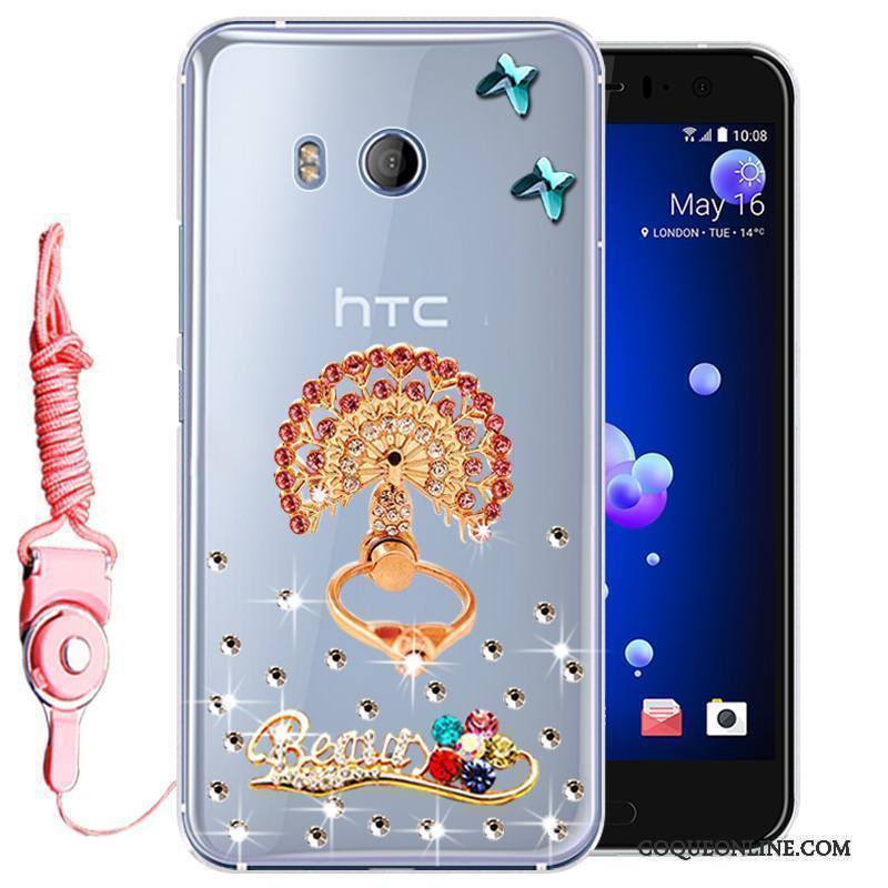 Htc U11 Téléphone Portable Silicone Strass Incassable Étui Coque Protection