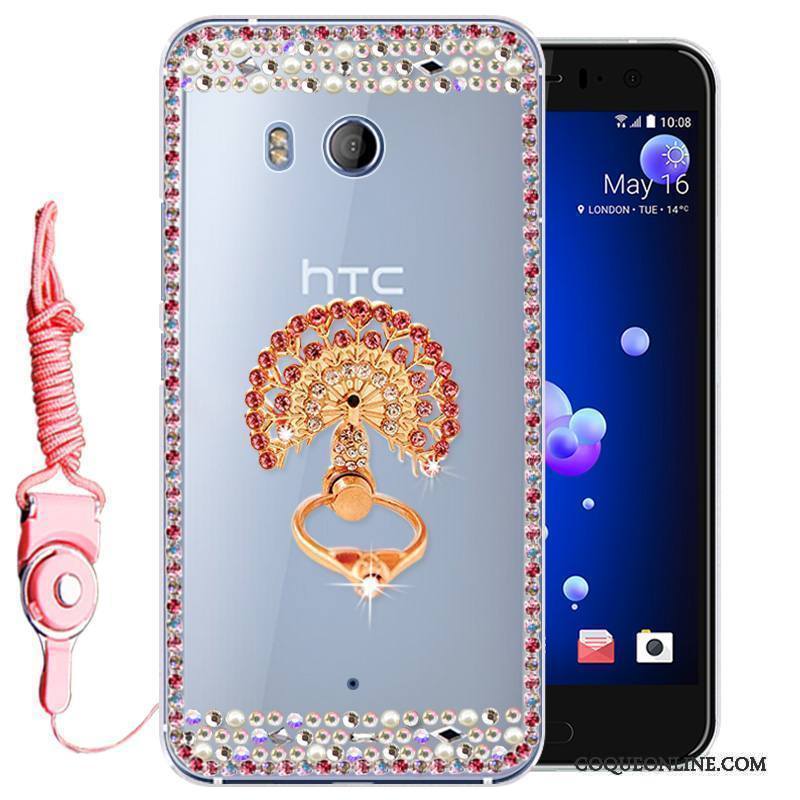 Htc U11 Téléphone Portable Silicone Strass Incassable Étui Coque Protection