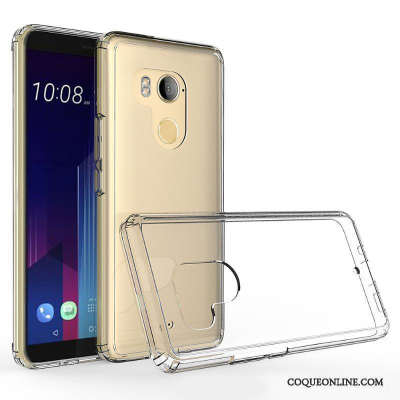 Htc U11+ Étui Nouveau Protection Coque De Téléphone Noir Border Transparent