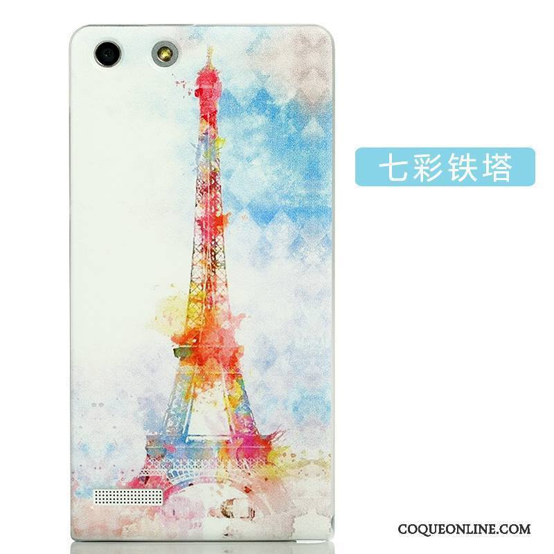 Huawei Ascend G6 Coque Étui Bleu Très Mince Difficile Personnalité Couvercle Arrière Délavé En Daim