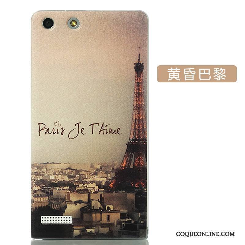 Huawei Ascend G6 Coque Étui Bleu Très Mince Difficile Personnalité Couvercle Arrière Délavé En Daim