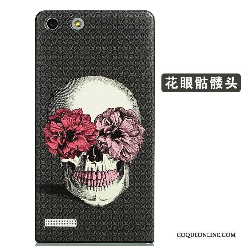 Huawei Ascend G6 Délavé En Daim Dessin Animé Coque De Téléphone Protection Peinture Étui Couvercle Arrière