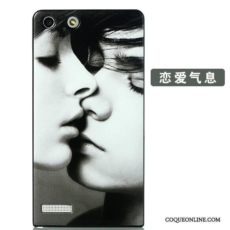 Huawei Ascend G6 Délavé En Daim Dessin Animé Coque De Téléphone Protection Peinture Étui Couvercle Arrière