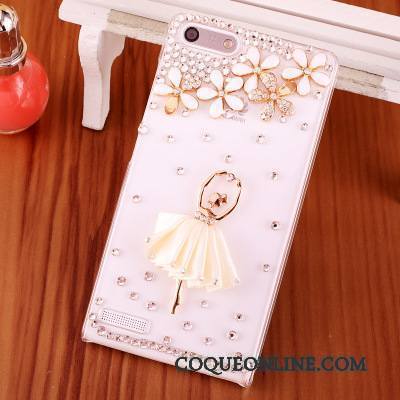 Huawei Ascend G6 Protection Étui Rose Téléphone Portable Coque De Téléphone Strass