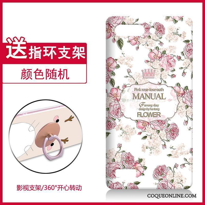 Huawei Ascend G6 Rose Étui Coque Gaufrage De Téléphone Tendance Incassable