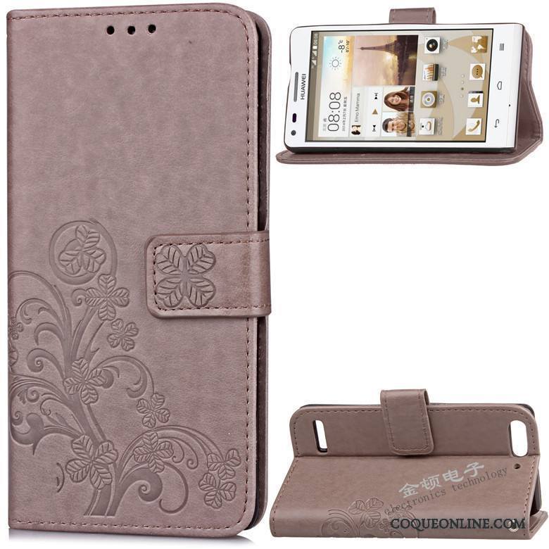 Huawei Ascend G6 Téléphone Portable Coque Clamshell Étui Protection Incassable Étui En Cuir