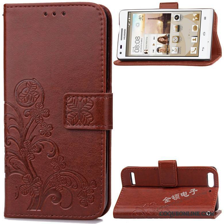 Huawei Ascend G6 Téléphone Portable Coque Clamshell Étui Protection Incassable Étui En Cuir