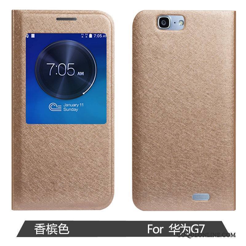 Huawei Ascend G7 Coque De Téléphone Noir Téléphone Portable Clamshell Étui Protection Très Mince